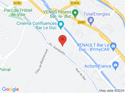 Plan Google Stage recuperation de points à Bar-le-Duc proche de Saint-Dizier