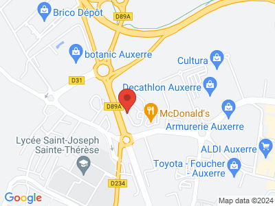 Plan Google Stage recuperation de points à Auxerre proche de Monéteau