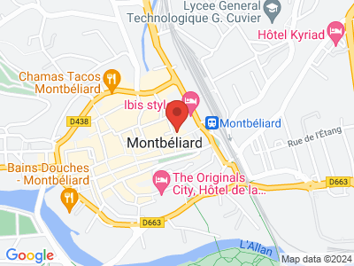 Plan Google Stage recuperation de points à Montbéliard proche de Sochaux
