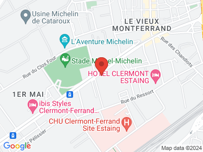 Plan Google Stage recuperation de points à Clermont-Ferrand proche de Cournon-d'Auvergne
