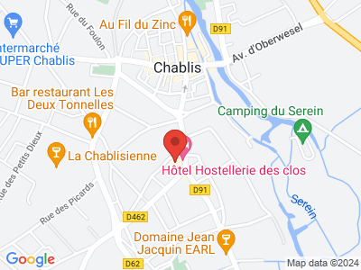 Plan Google Stage recuperation de points à Chablis proche de Avallon