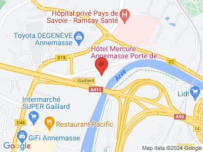 Plan Google Stage recuperation de points à Gaillard proche de Ferney-Voltaire