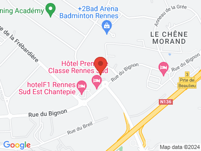 Plan Google Stage recuperation de points à Chantepie proche de Cesson-Sévigné