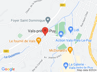 Plan Google Stage recuperation de points à Vals-près-le-Puy proche de Le Puy-en-Velay