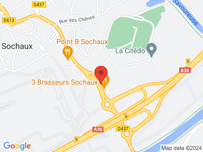 Plan Google Stage recuperation de points à Sochaux proche de Montbéliard