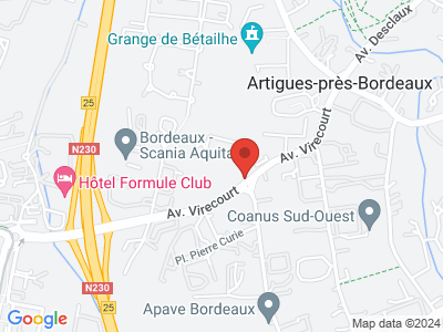 Plan Google Stage recuperation de points à Artigues-près-Bordeaux proche de Ambarès-et-Lagrave