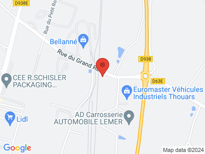 Plan Google Stage recuperation de points à Thouars proche de Bressuire