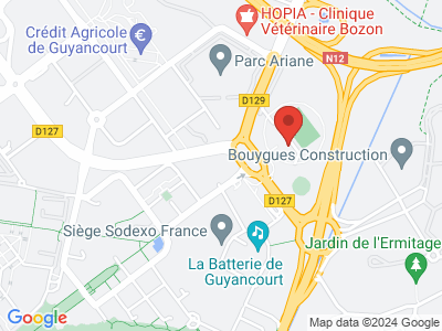 Plan Google Stage recuperation de points à Guyancourt proche de Montigny-le-Bretonneux