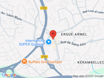 Plan Google Stage recuperation de points à Quimper proche de Faou