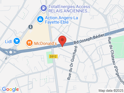 Plan Google Stage recuperation de points à Angers proche de Sablé-sur-Sarthe