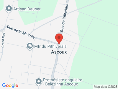 Plan Google Stage recuperation de points à Ascoux proche de Chapelle-la-Reine