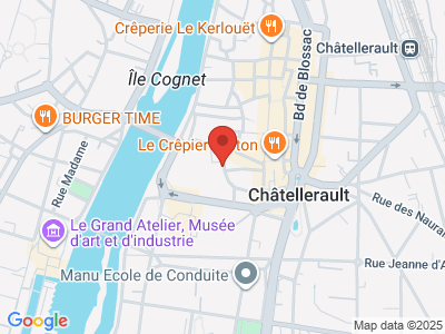 Plan Google Stage recuperation de points à Châtellerault proche de Poitiers