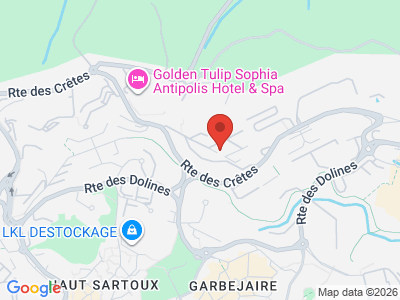 Plan Google Stage recuperation de points à Valbonne proche de Antibes