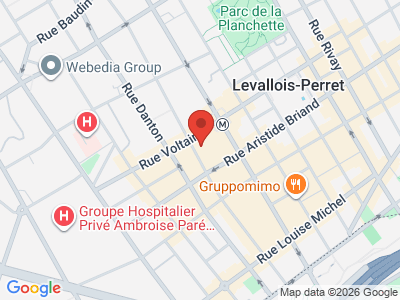 Plan Google Stage recuperation de points à Levallois-Perret proche de Bois-Colombes