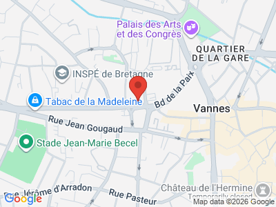 Plan Google Stage recuperation de points à Vannes proche de Auray
