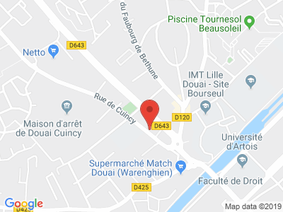 Plan Google Stage recuperation de points à Douai proche de Sin-le-Noble