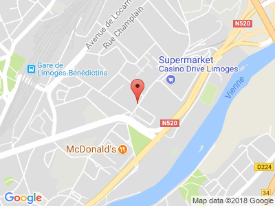 Plan Google Stage recuperation de points à Limoges proche de Couzeix