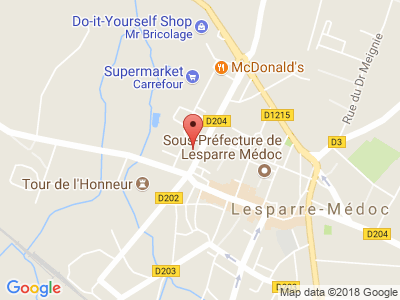 Plan Google Stage recuperation de points à Lesparre-Médoc proche de Saint-Laurent-Médoc